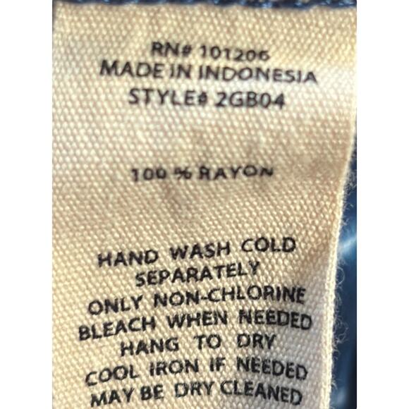 Soft Surroundings Tunic Size XL Blue Geometric Long Sleeve Tie Dye Artsy Casual - Picture 7 of 10